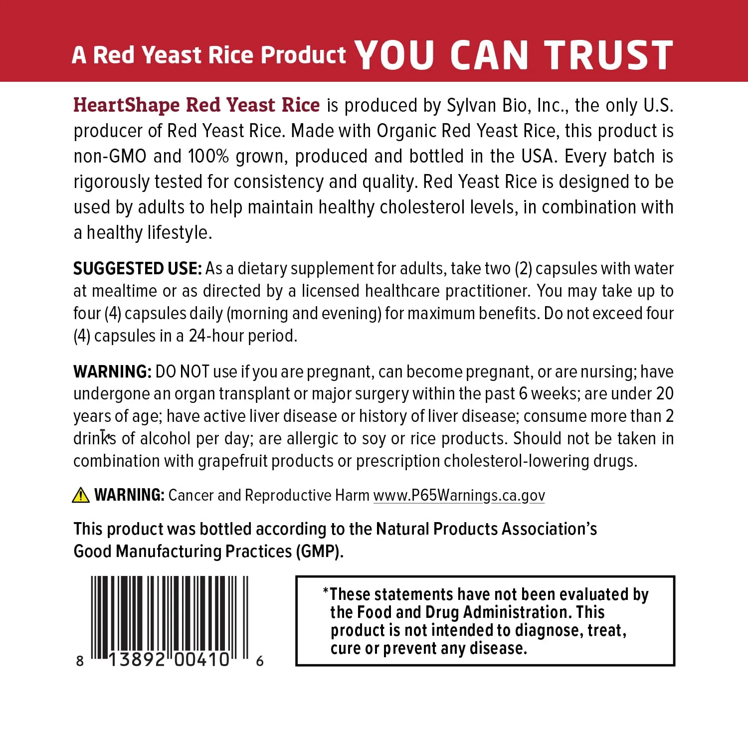OTC Red Yeast Rice, 120 Count