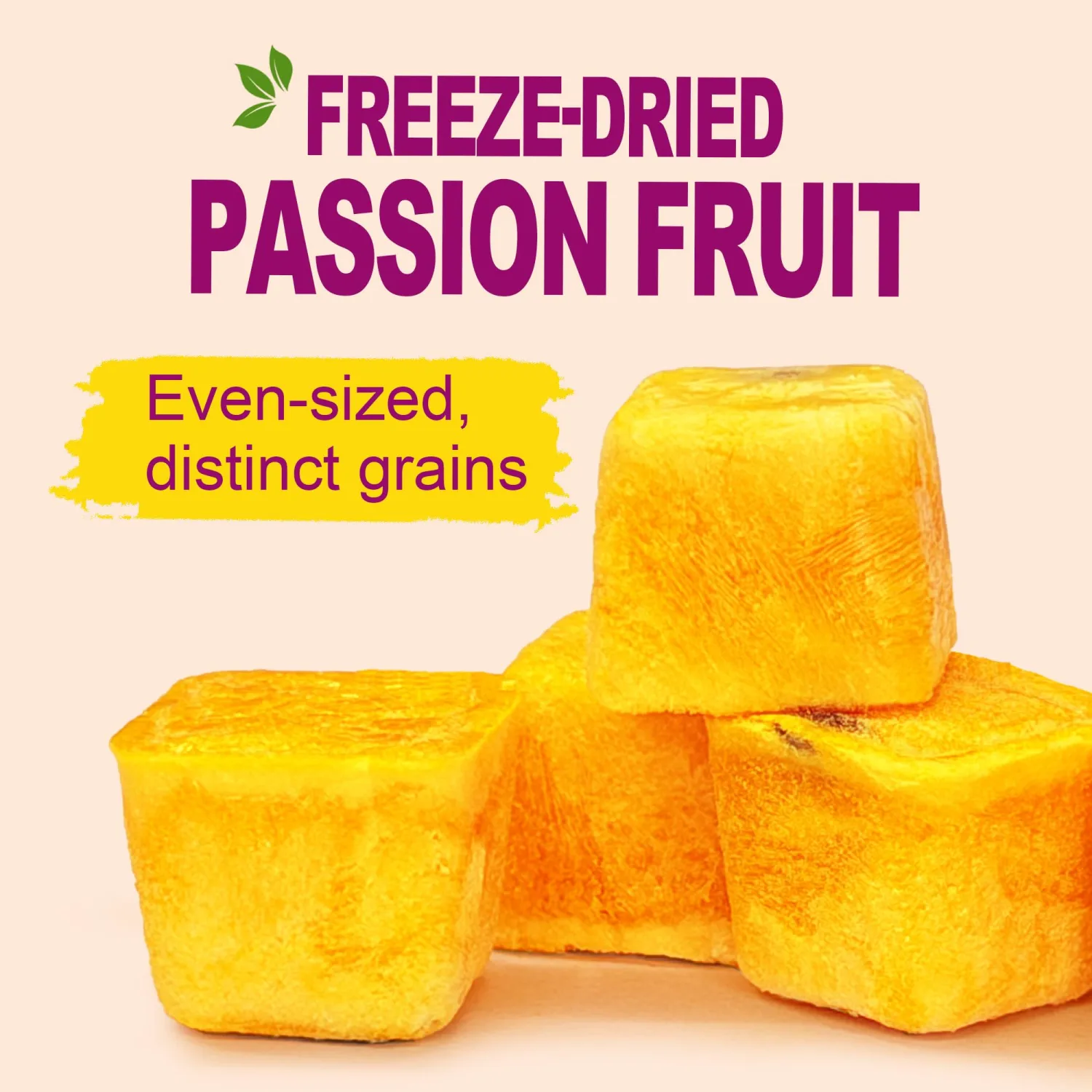 Organic Freeze Dried Passion Fruit, Exotic Fruits Snacks for Yogurt Drink | Crispy No Sugar Added Dry Passionfruit Chunks, Perfect for Smoothie Tea Cake, Ice Cream, Natural Vegan No Additives (10.1oz)