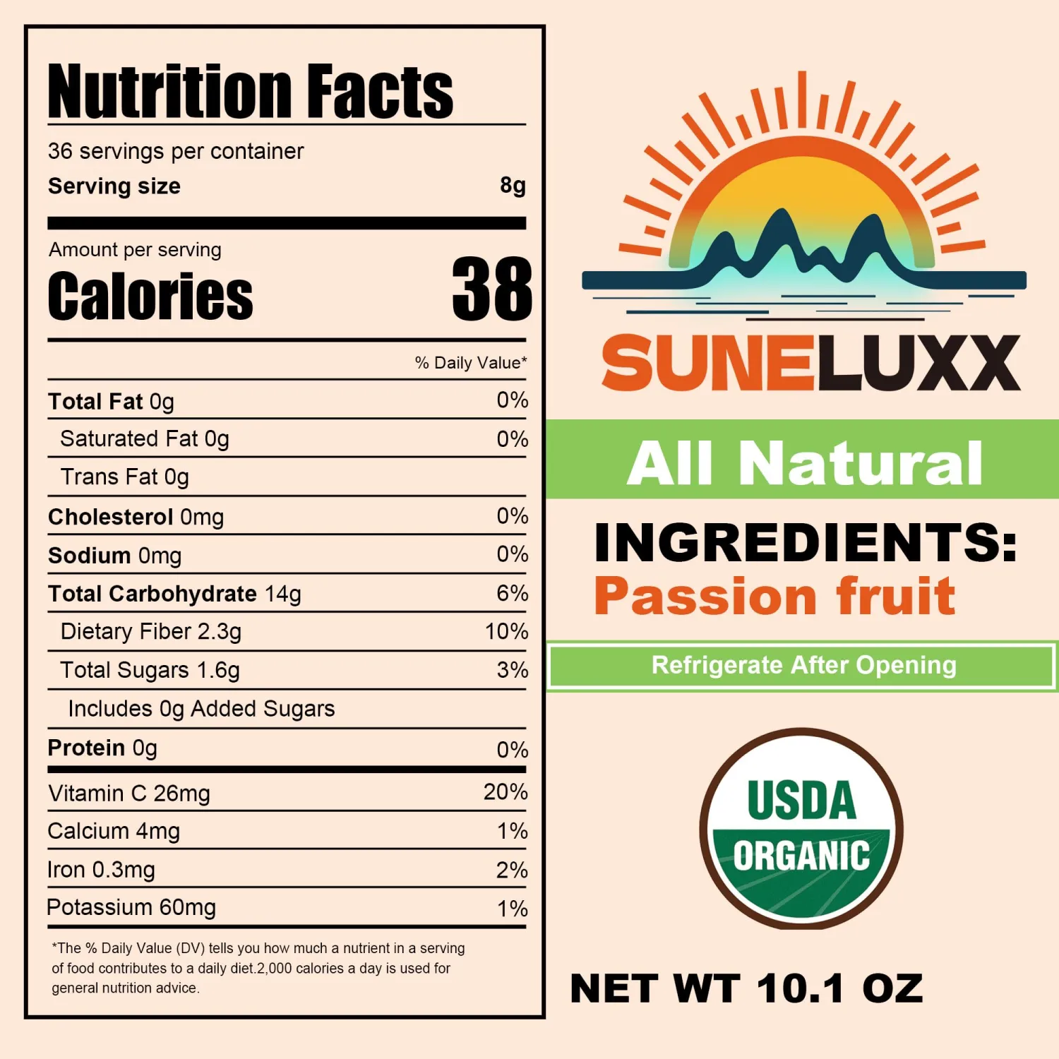 Organic Freeze Dried Passion Fruit, Exotic Fruits Snacks for Yogurt Drink | Crispy No Sugar Added Dry Passionfruit Chunks, Perfect for Smoothie Tea Cake, Ice Cream, Natural Vegan No Additives (10.1oz)