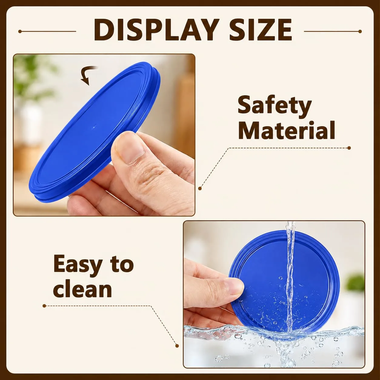 15 Pack Yogurt Jar Lids, BPA-Free Yogurt Container Jar Lids, Reusable Clear Plastic Jar Lids, Ideal for Oui Yogurt Jars, Glass Jars, Replacement Compatible (Blue)