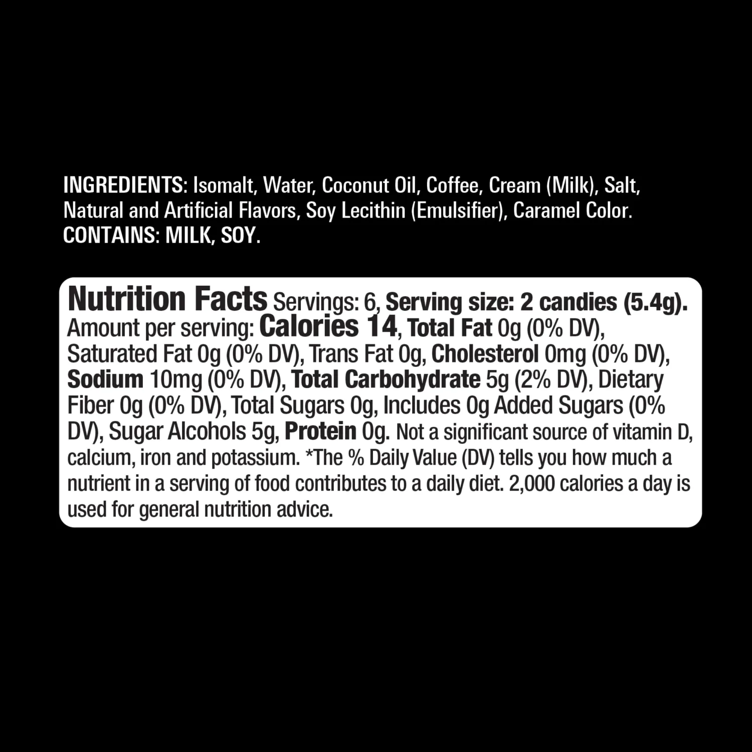 ZERO Sugar Free Hard Candies, Espresso, Made with REAL Coffee & Cream (Pack of 12)