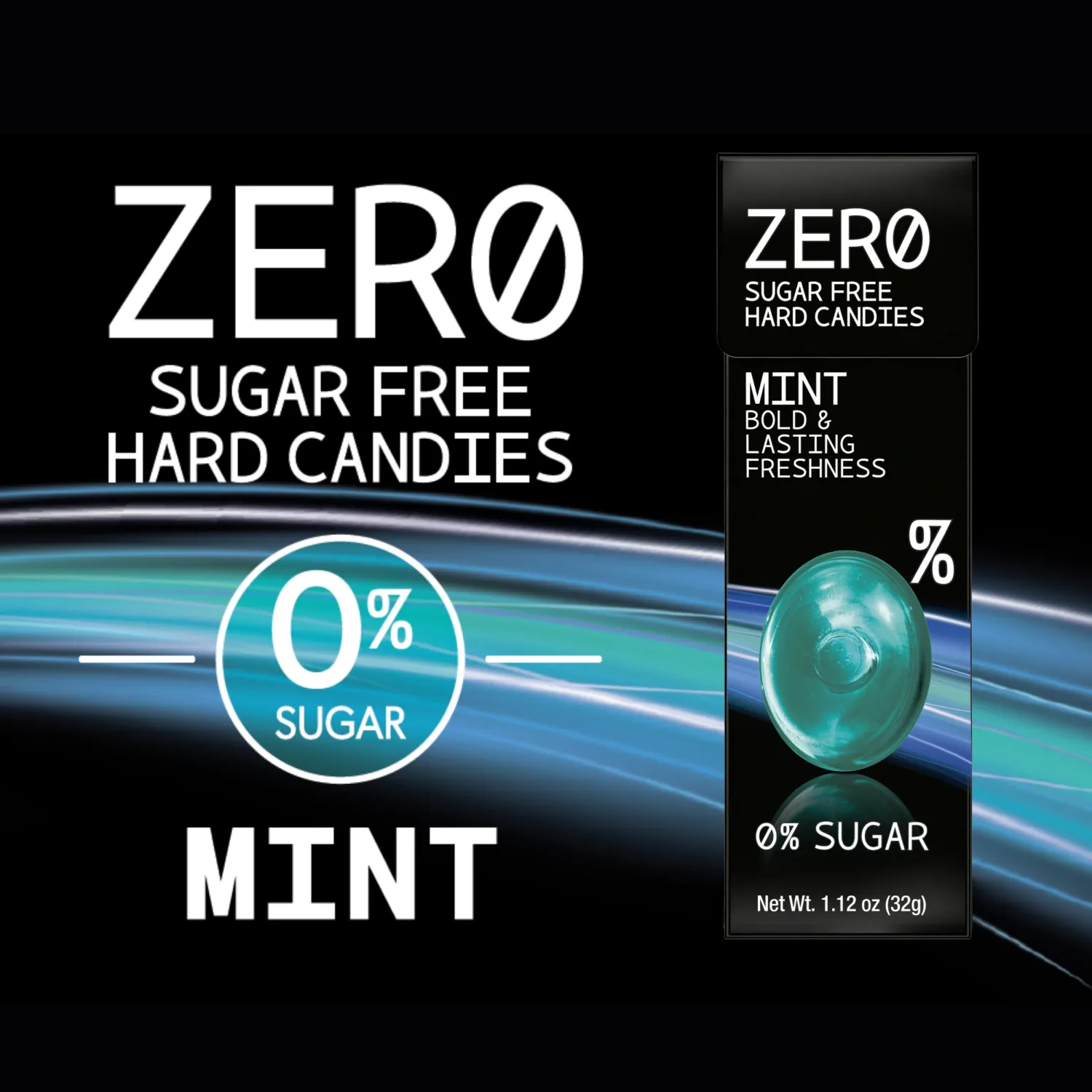 ZERO Sugar Free Hard Candies, Mint (Pack of 12)