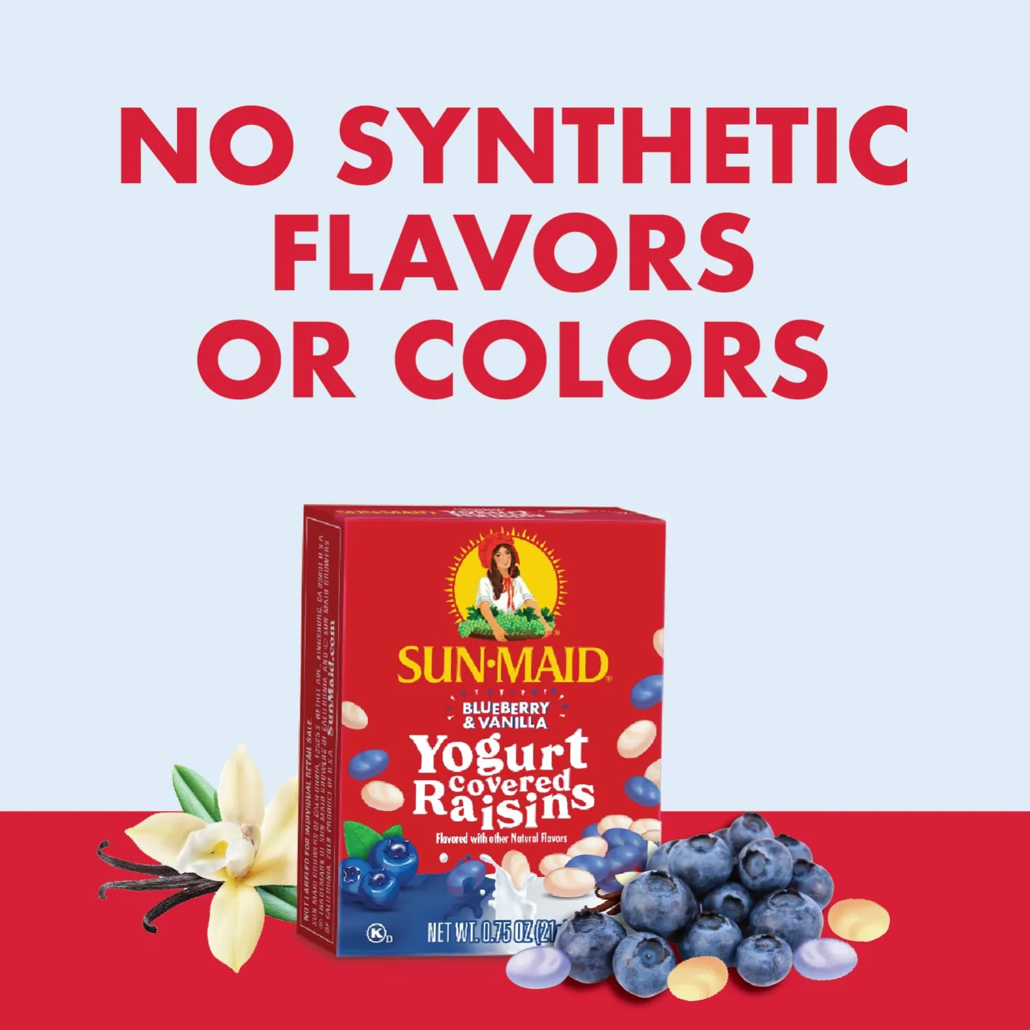 Sun-Maid Blueberry & Vanilla Yogurt Coated Raisins - (24 Pack) 0.75 oz Snack-Size Box - Yogurt Covered Dried Fruit for Lunches and Back to School Snacks