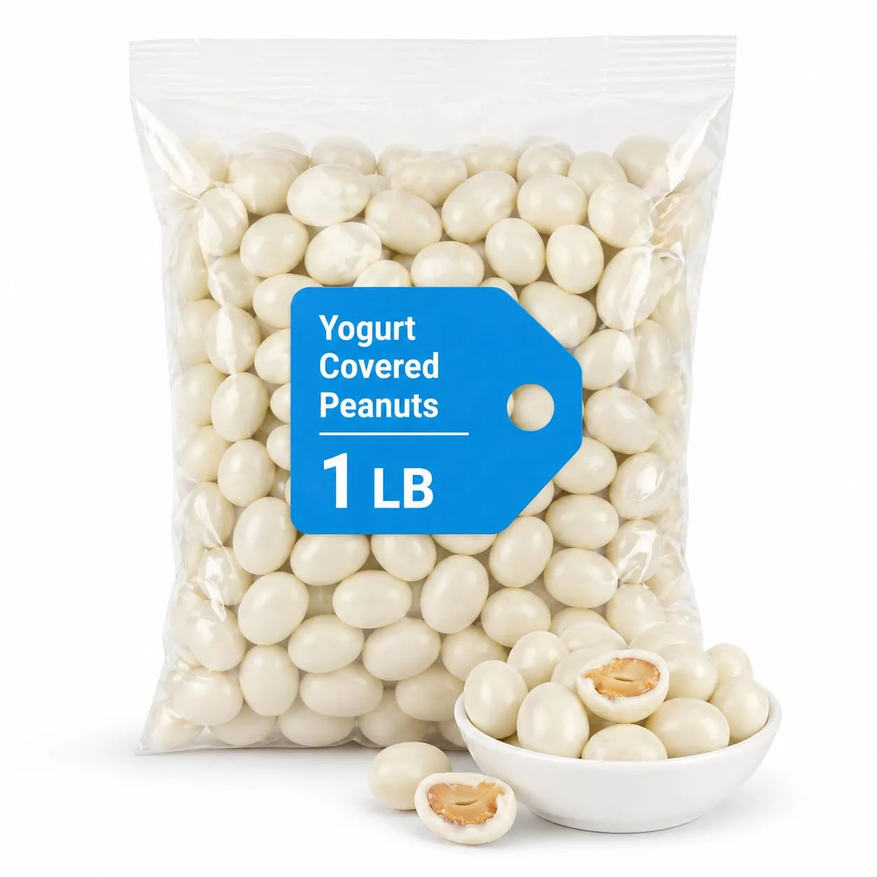 Yogurt Covered Peanuts, Sweet Creamy Peanut Snack, 1 lb Bag