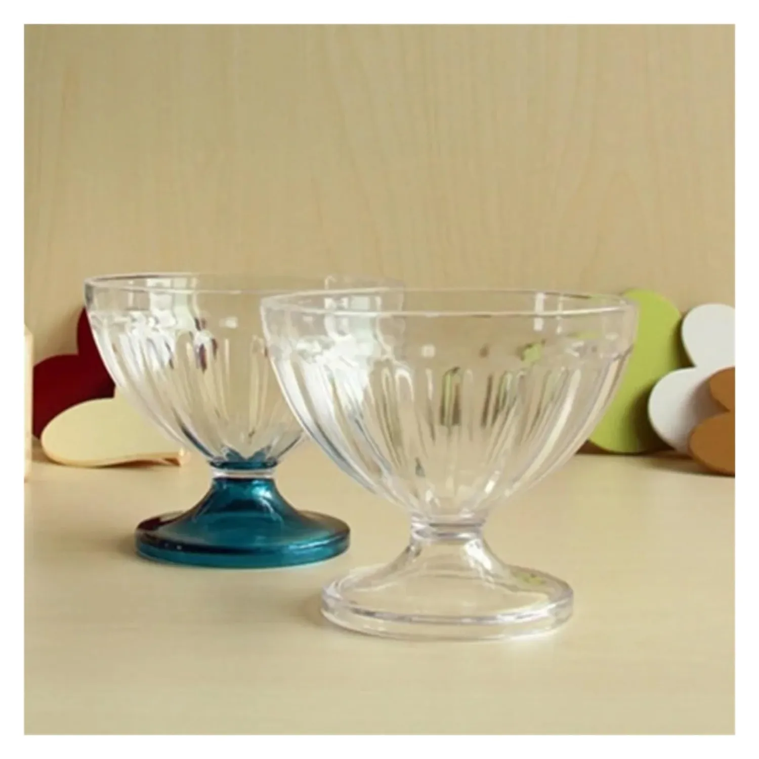 Clear Ice Cream Dessert Cups 250ML Transparent Red Wine Goblet Small Plastic Yogurt Pudding Cup Party Supplies(Clear)