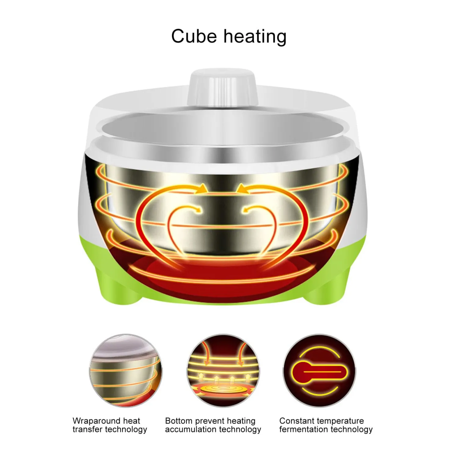 Dpofirs Yogurt Maker Machine, Stainless Steel Container Yogurt Maker with Even Heating and 15W Power, for Homemade DIY Greek Yogurt