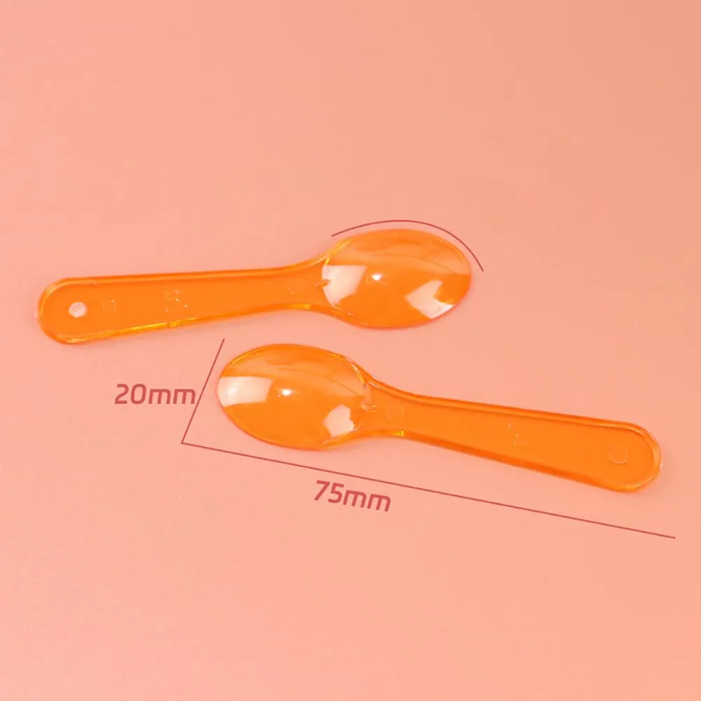 GSHLLO About 100 Pcs Small Plastic Tasting Spoons Tiny Ice Cream Sample Spoons Little Dessert Spoon Mini Cake Spoon for Yogurt Pudding