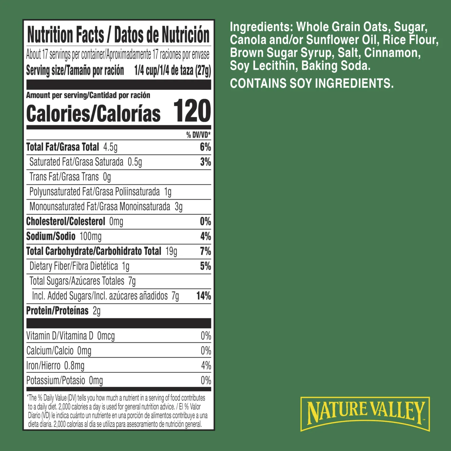 Nature Valley Crunchy Granola, Cinnamon Granola, Resealable Snack Pouch, 16 oz