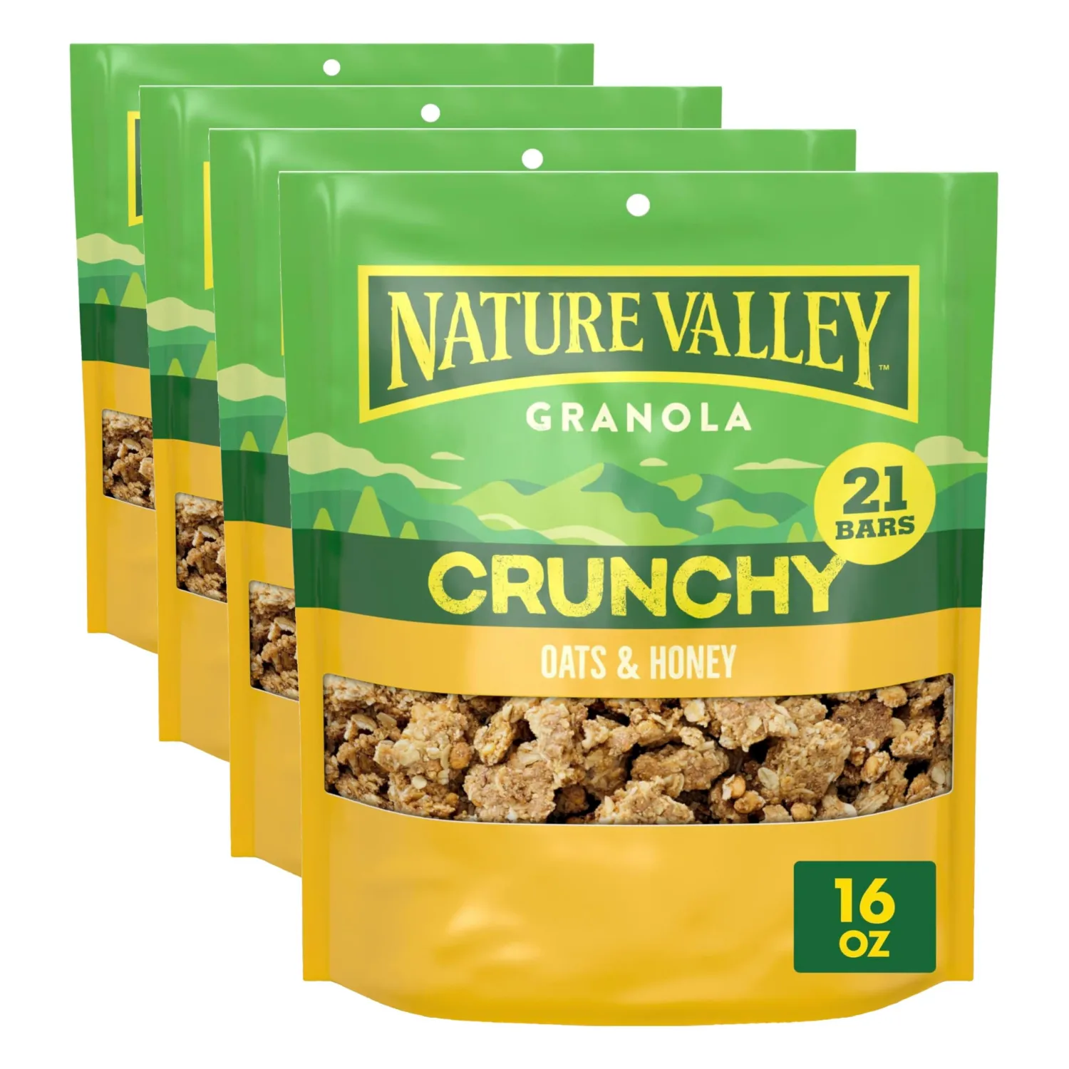 Nature Valley Oats & Honey Big & Crunchy Granola Breakfast Cereal, 16 oz (Pack of 4)