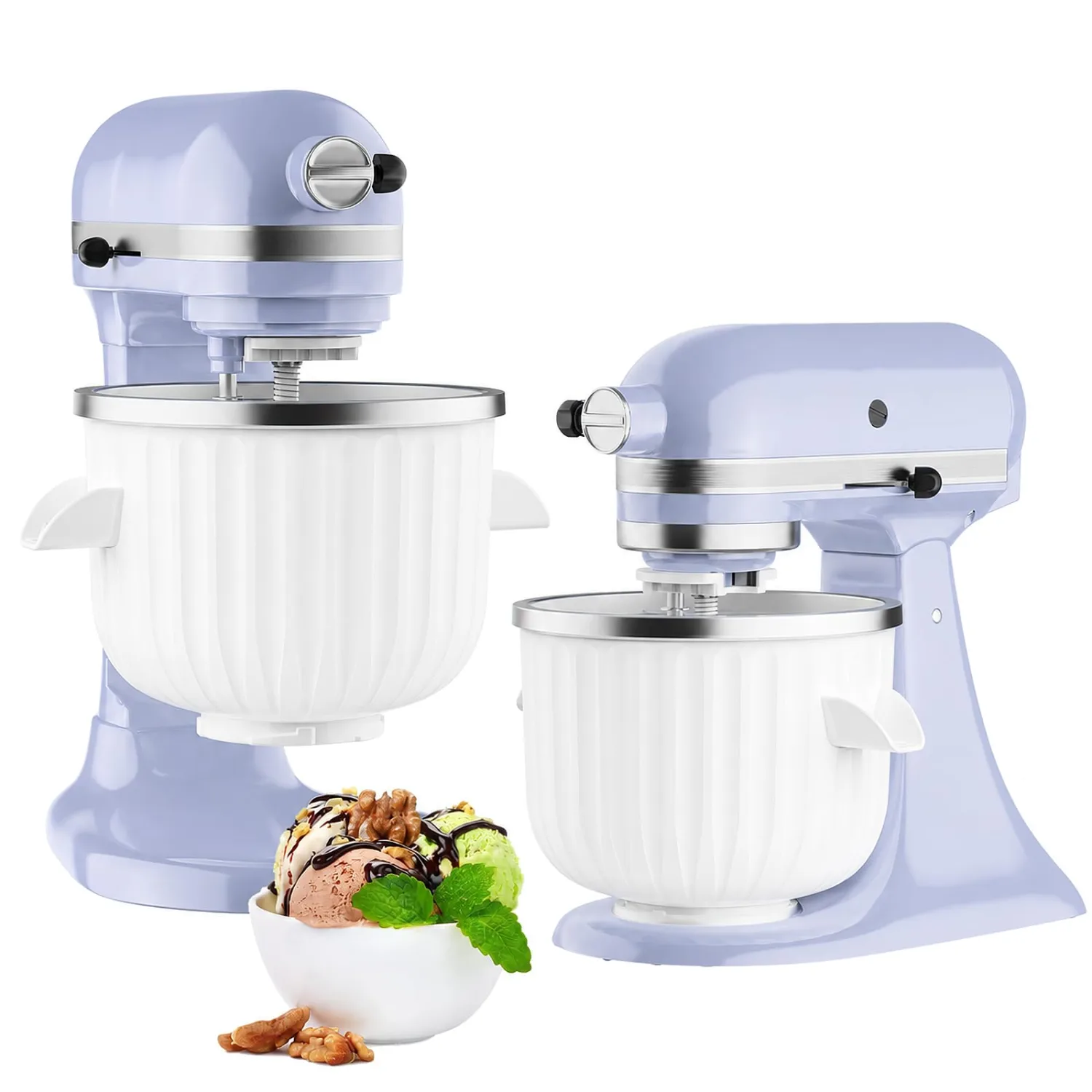 GVODE Ice Cream Maker Attachment for KitchenAid Stand Mixer, 2 Qt Bowl Kit | 2 Qt Freezer Bowl Kit for 4.5qt and Larger Stand Mixers, with Dasher and Drive Assembly for Gelato, Sorbet and Frozen Yogurt