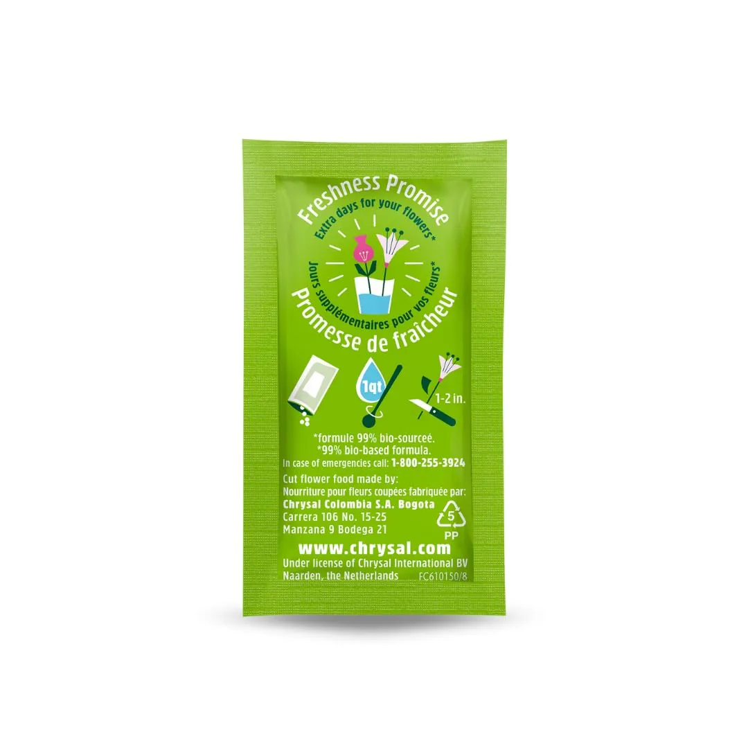 Chrysal Flower Boost – Clear Flower Food Packets for Flower Arrangements & Bouquets – Floral Supplies for Fresh Flowers – Fresh Flower Arrangements Supplies (10g - 100 Ct)