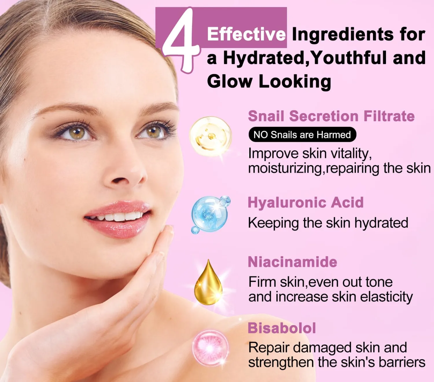 Snail Mucin Skincare Set, 4 Step Routine for Hydrated & Firm-Looking Skin | Gentle Makeup Remover, Cleanser, Toner & Moisturizer for All Skin Types, Travel Essentials & Beauty Gifts for Women & Teens