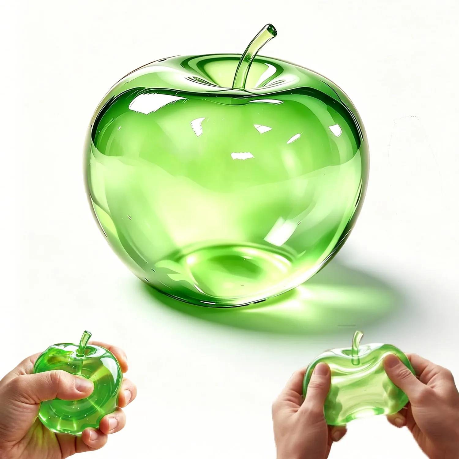 Apple Squishy, Green Apple Squishies, Cute Fruit Sensory Fidget Stress Ball for Anxiety, Classroom Rewards, Party Favors
