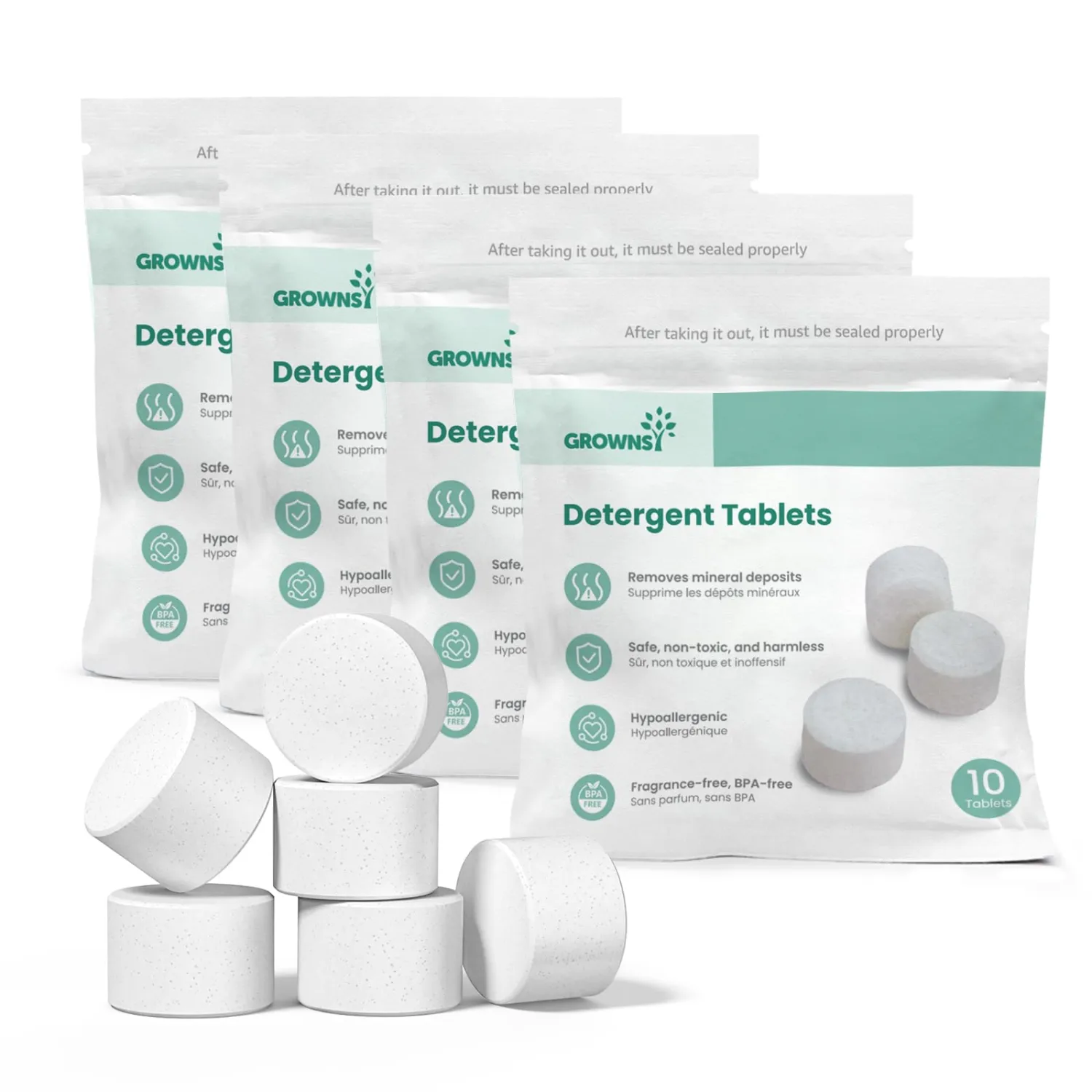 GROWNSY Detergent Tablets 40 Count, Deep Cleaning for Bottles & Pump Parts | Compatible with All Brands of Baby Bottle Washers, Deep Cleans Bottles, Pump Parts & Baby Feeding Stuff
