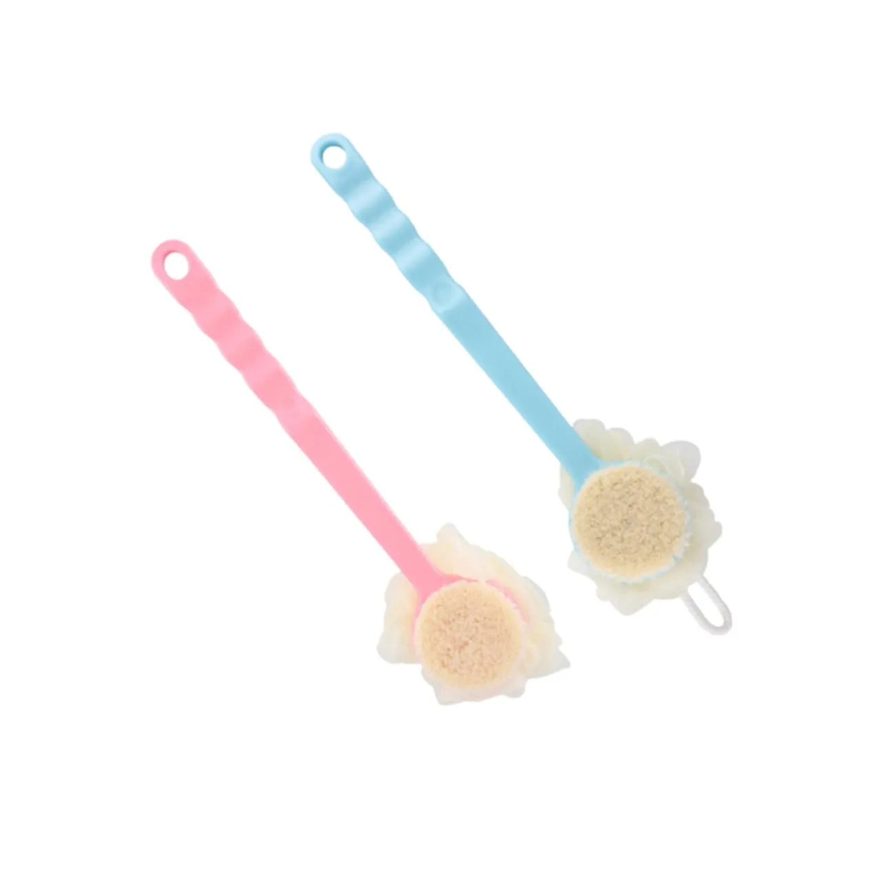 Ipetboom 2pcs Long Handle Bath Brush for Showering Body Brush Soft Bristles for Adults Bristle Shower Bathing Accessories