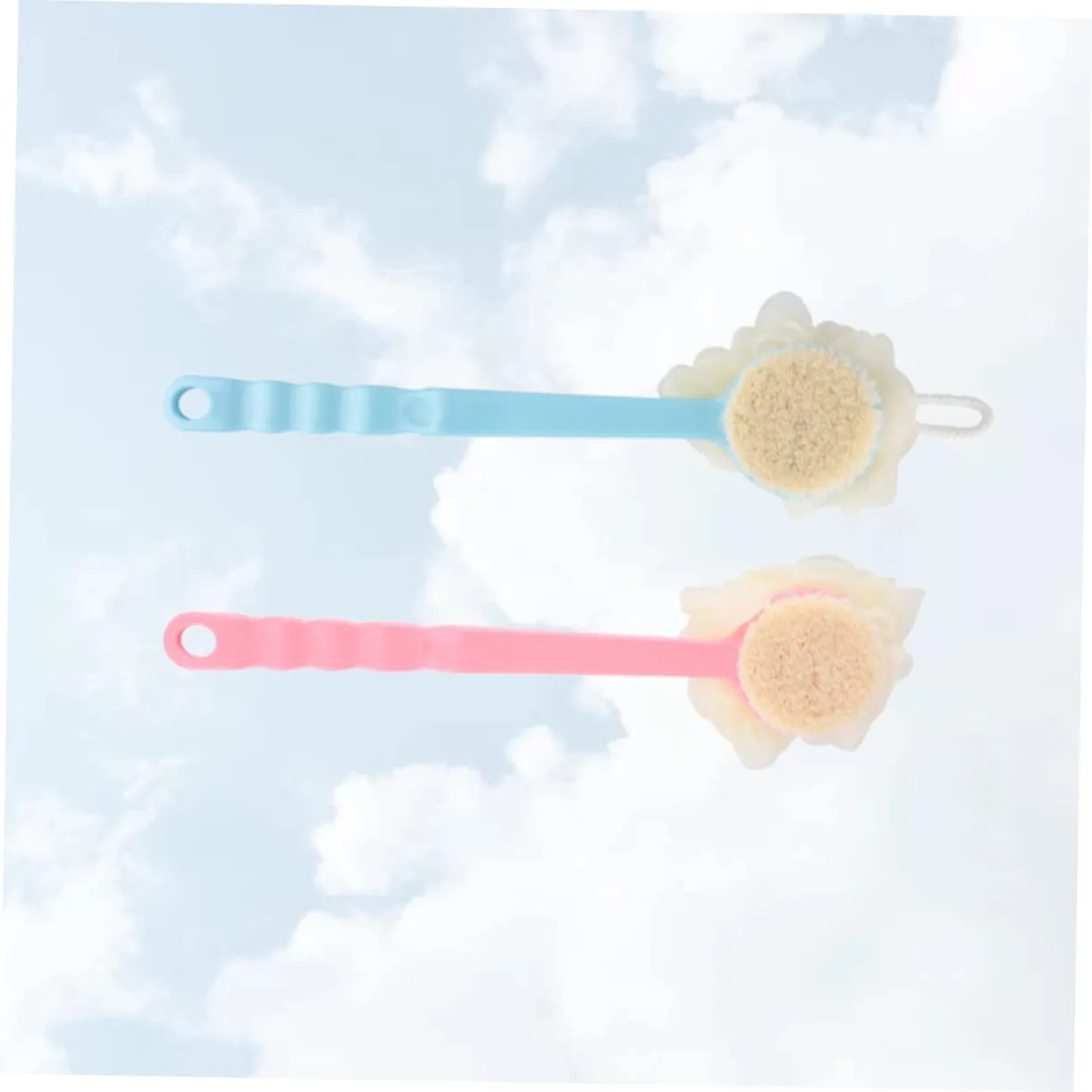 Ipetboom 2pcs Long Handle Bath Brush for Showering Body Brush Soft Bristles for Adults Bristle Shower Bathing Accessories