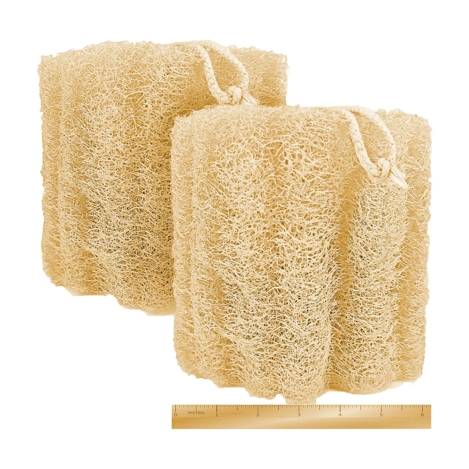 2 Pack HungkaTurn Natural Loofah Sponge – Exfoliating Body Scrubber for Shower, Bath Loofa for Men Women, Soft & Smooth Skin
