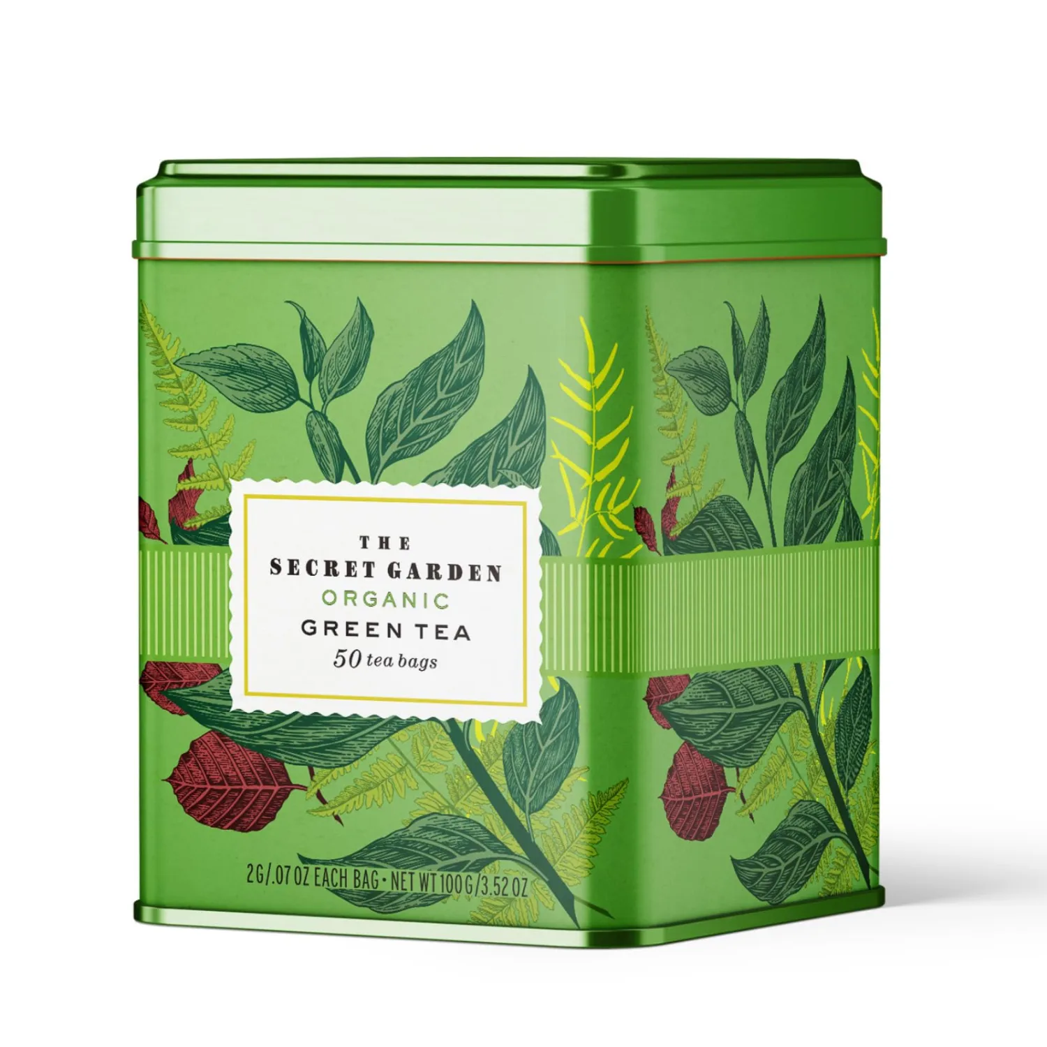 Life Plus Style Gourmet Secret Garden Organic Green Tea Caffeinated Natural Pure Unsweetened Refreshing Hot or Iced Gluten Free 50 Tea Bags