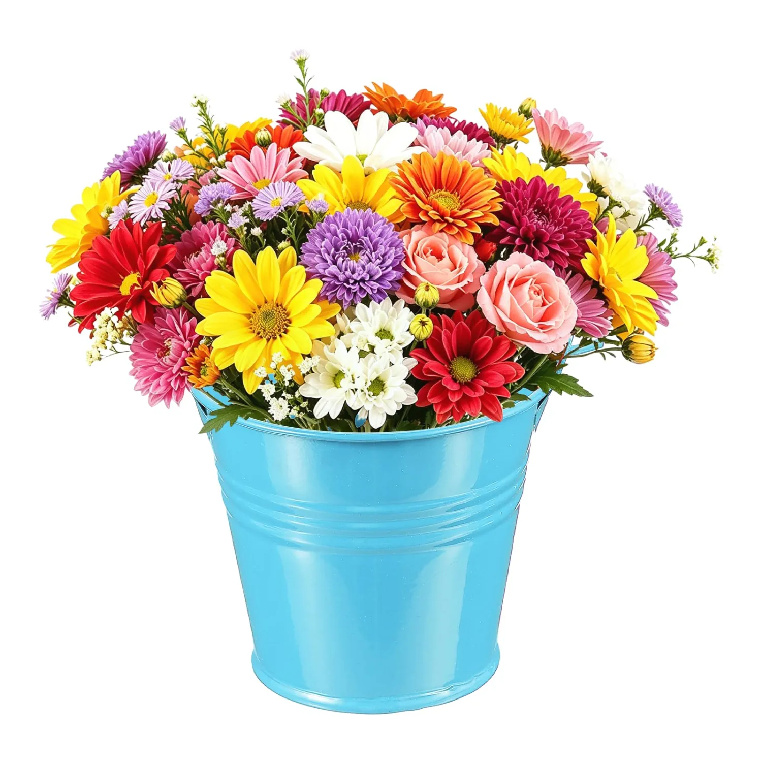 uxcell Mini Metal Buckets, 7 x 5 x 6cm / 2.76 x 1.97 x 2.36inch Small Decorative Buckets with Handle Tin Pail Containers for Candy Snack Party Favors Succulent Small Plant, Blue