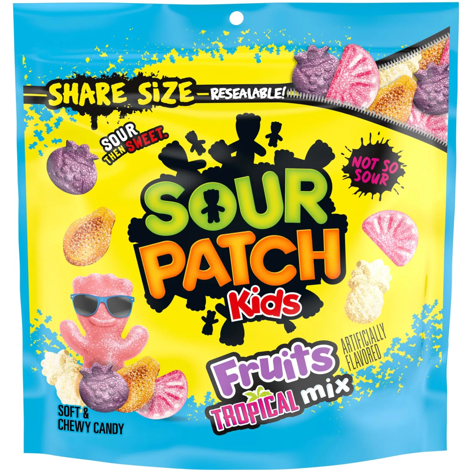 SOUR PATCH KIDS Fruits Tropical Mix Soft & Chewy Gummy Candy, 11.11 oz | Share Size