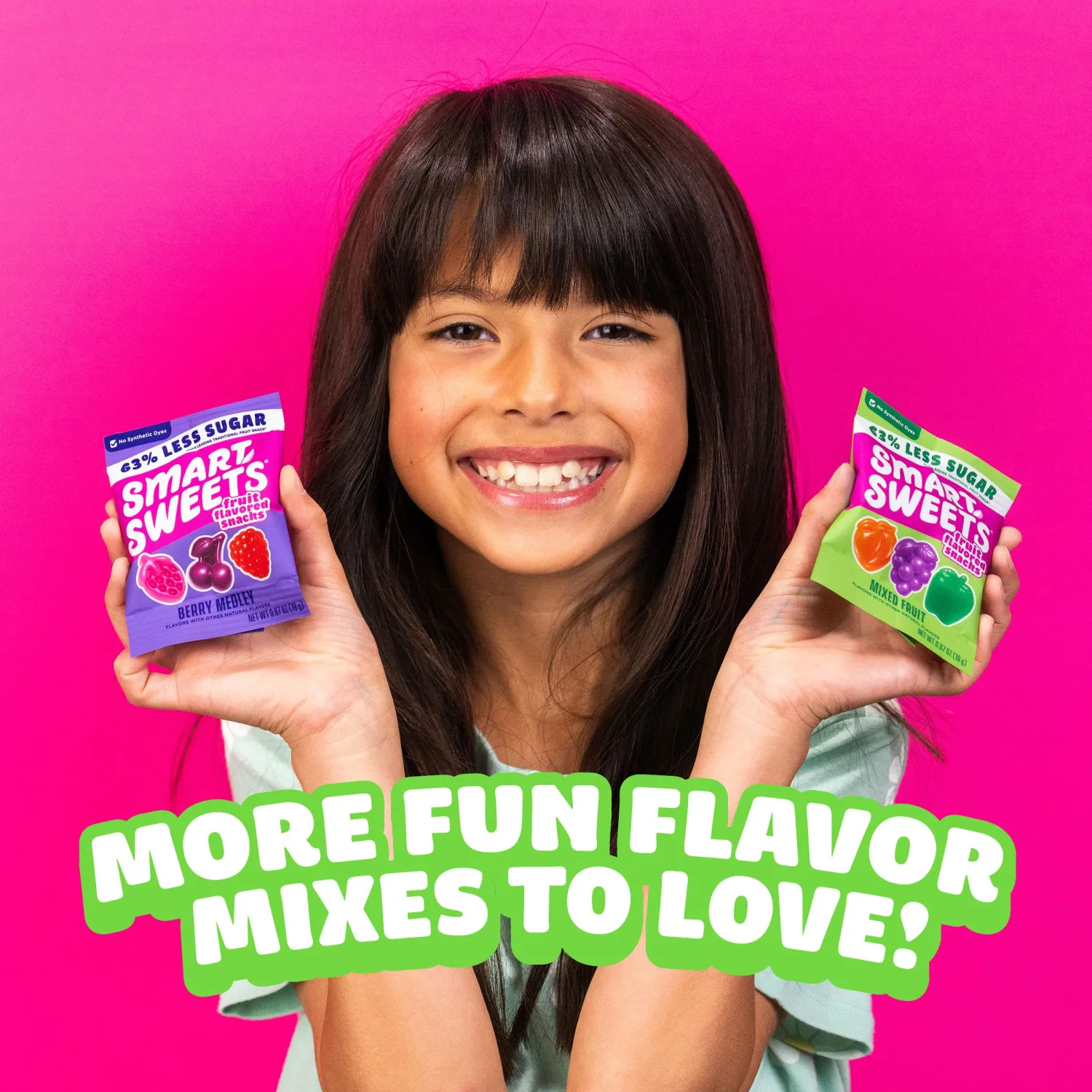 SmartSweets Fruit Flavored Snacks Mixed Fruit, Gluten Free Plant Based Snacks For Adults & Kids, Fun Chewy Treats, Lunch Box Friendly, 3g Fiber Per Bag, No Artificial Sweeteners, 19g Packs, 8 Count