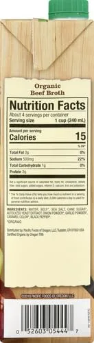 Pacific Foods Organic Beef Broth, 32 oz Carton (Pack of 2)