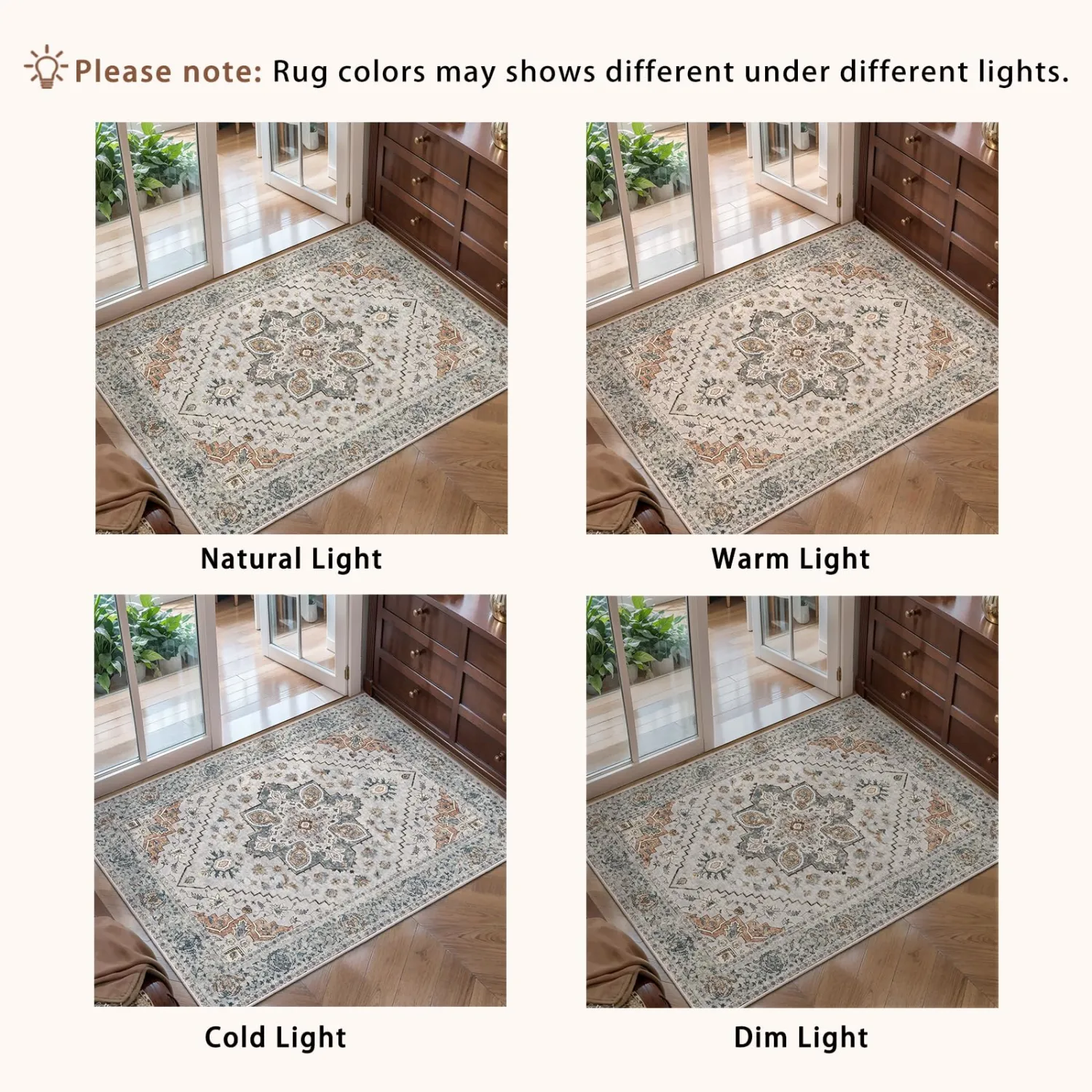 Tangsoo 2x5 Washable Runner Rug for Hallways, Non Slip Vintage Runner, Soft Low Pile Long Rug Runner, Print Distressed Grey Carpet Runners for Kitchen Bedroom Entryway Bathroom Living Room