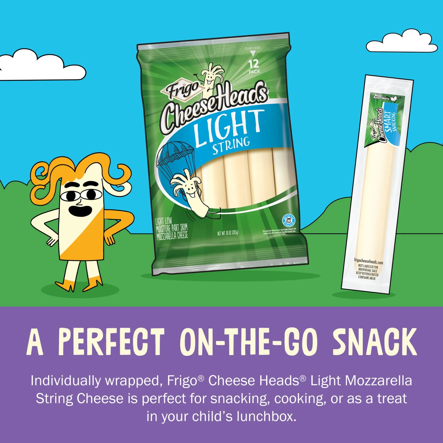 FrigoCheese Heads, Light String Cheese 12 Count, 10 oz