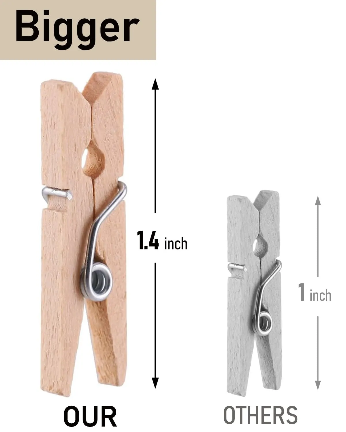 1.4 Inch Mini Clothespins, 100pcs Small Clothes Pins for Photos | Small Clothes Pins Wooden, Mini Photo Clips for Baby Shower Crafts DIY Project
