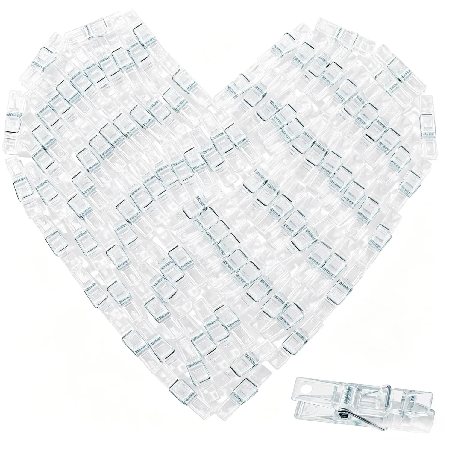 Mini Photo Clips, 100pcs Clothes Pins for Photos, Clear Plastic Clothespins, Small Clothes Pins Tiny Clothespins for Photos, Crafts, Pictures
