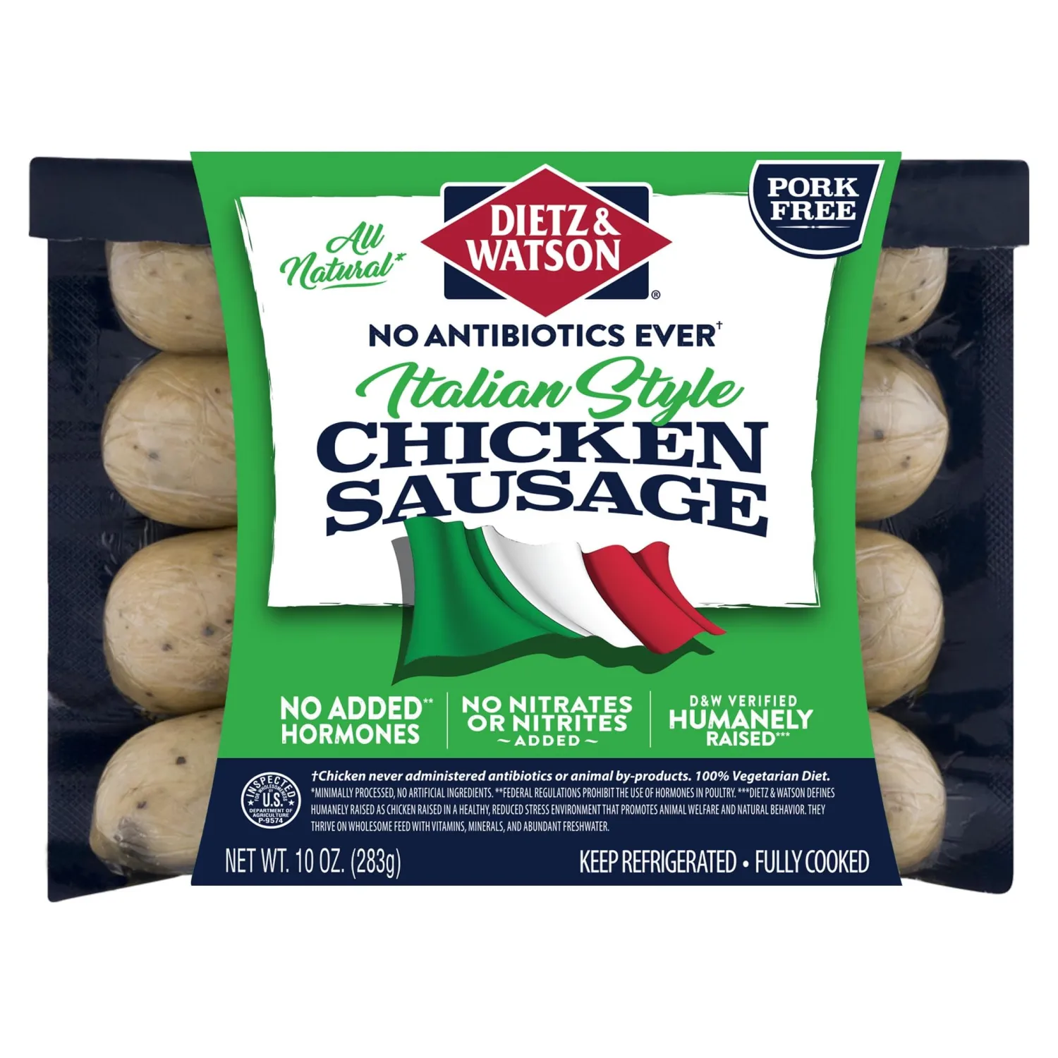 Dietz & Watson No Antibiotics Ever Italian Style Chicken Sausage, 10 oz