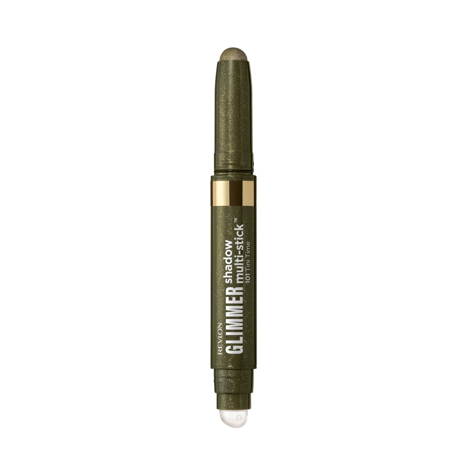 REVLON Glimmer Shadow Multi-Stick, Eyeshadow,101 Tini Time | Multi-use shadow delivers all-day, fade-resistant color. Crease-proof, and waterproof. Built-in primer + jelly blender tip.