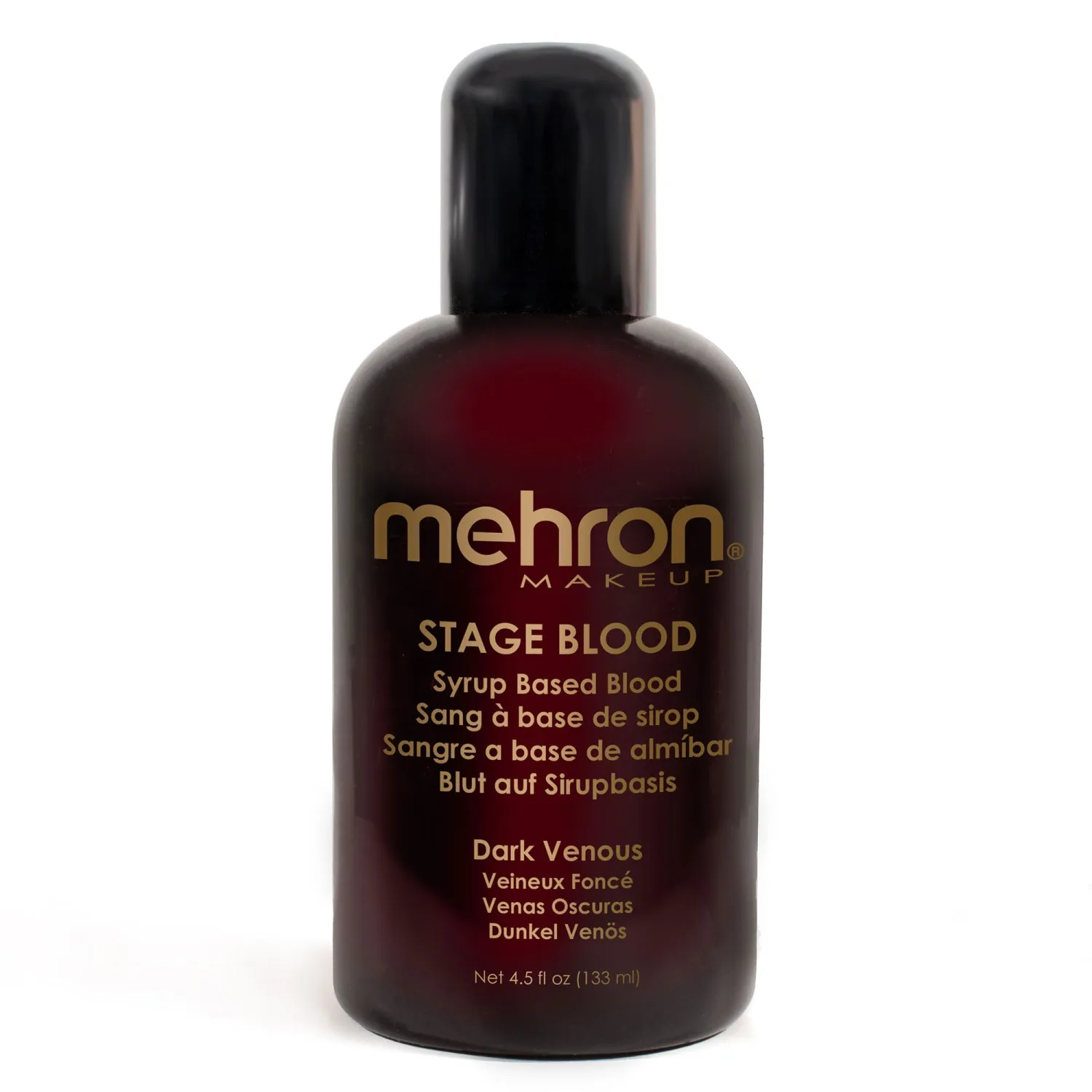 Mehron Makeup Stage Blood - 4.5 Fl oz DARK VENOUS, Fake Blood Makeup | Professional Syrup-based Blood. Washable Fake Blood for Special FX, Theater, Halloween, & Cosplay. Vegan & Made in the USA.
