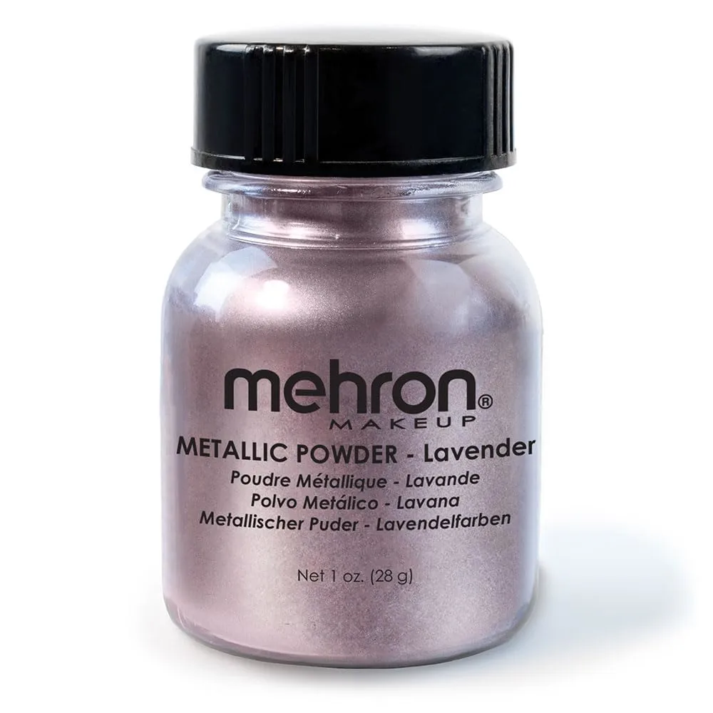 Mehron Makeup Metallic Powder - LAVENDER | High Shine, Metallic Pigment for Face Paint, Eyeliner, Cosplay, Halloween, & Creative Makeup. Cruelty Free & Made in the USA.