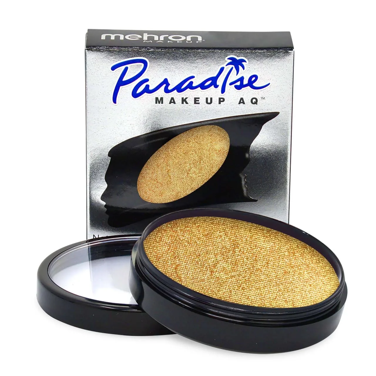 Mehron Makeup Paradise FX - METALLIC GOLD, Water-Activated Face Paint | 1.4 oz Professional Metallic Finish Face & Body Makeup for Cosplay, Theater, & Halloween. Vegan, Cruelty-Free, & Made in USA.