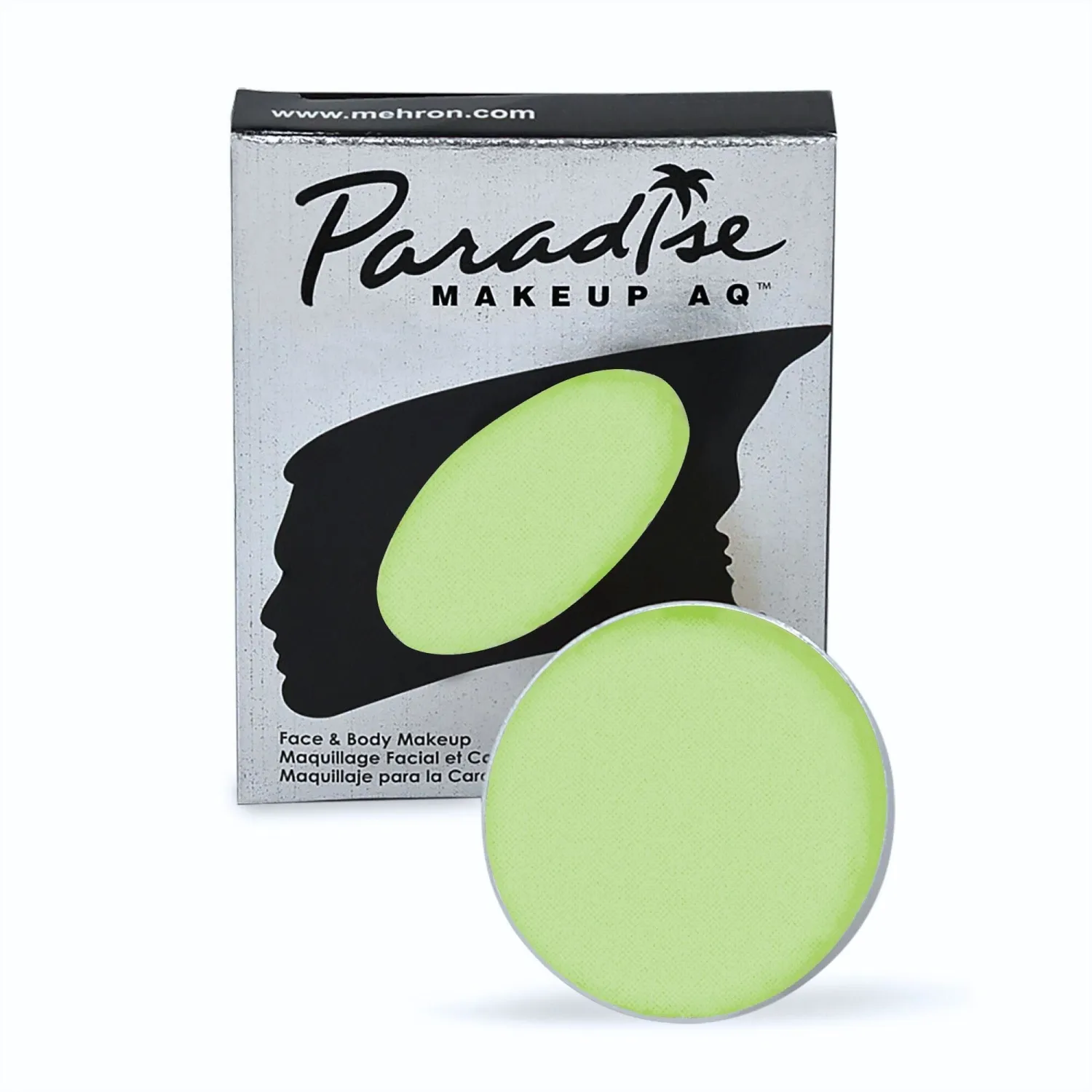 Mehron Makeup Paradise AQ - PASTEL GREEN, Water-Activated Face & Body Paint | .25 oz Professional Face & Body Paint Makeup for Cosplay, Theater, & Halloween. Vegan, Cruelty-Free, & Made in USA.