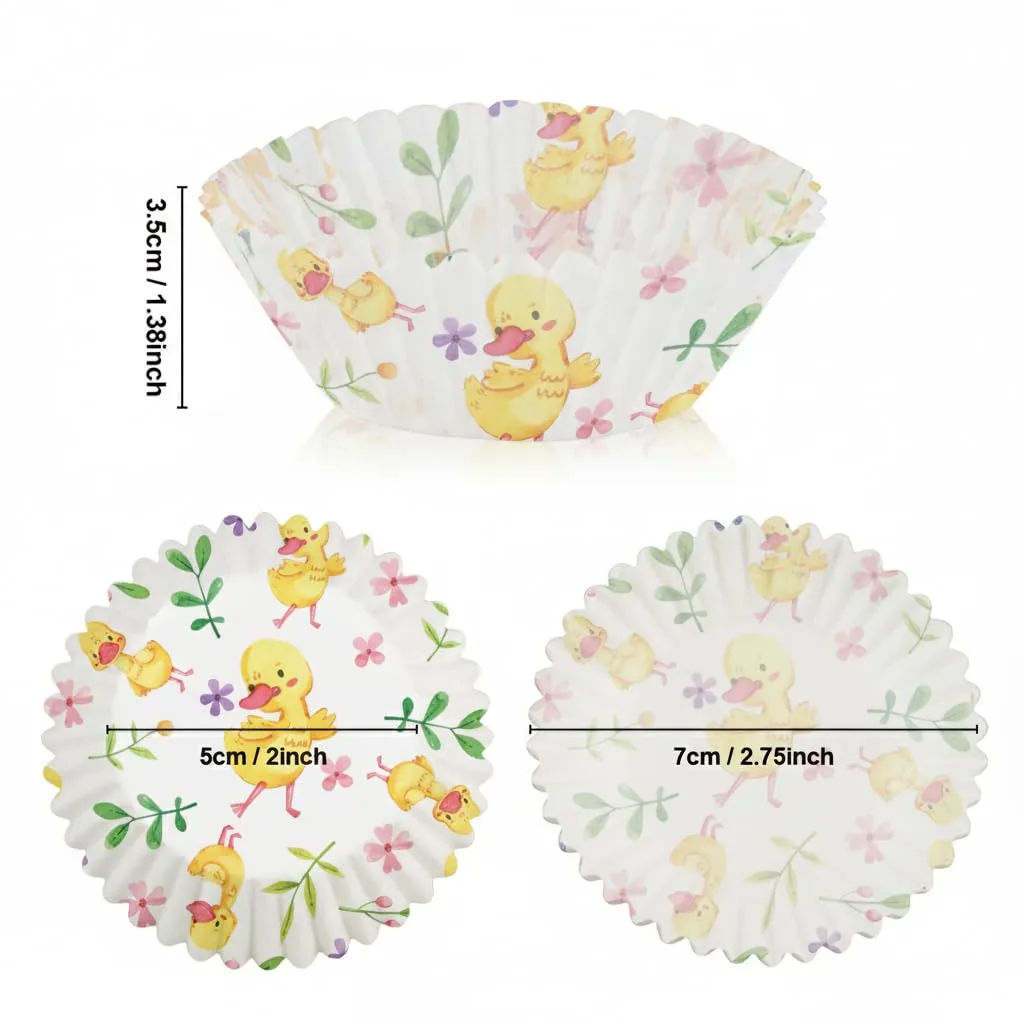 Cupcake Liners,100 pcs Muffin Liners,Cupcake Wrappers,Paper Cupcake Liners,Ducks Paper Muffin Cupcake Liners,Muffin Baking Cups,Paper Baking Cups,Cupcake Papers,Standard Size 2x1.25inch