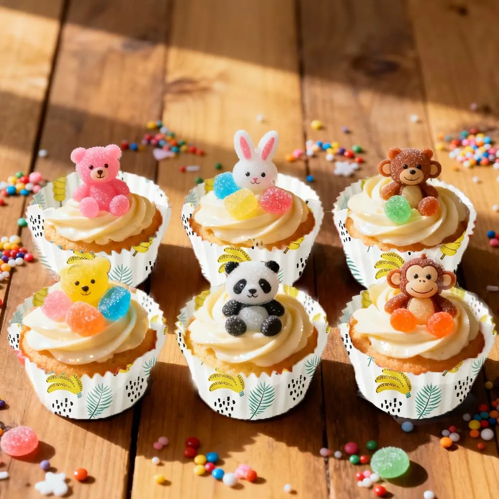 Cupcake Liners,100 pcs Muffin Liners,Cupcake Wrappers,Paper Cupcake Liners,Banana Paper Muffin Cupcake Liners,Muffin Baking Cups,Paper Baking Cups,Cupcake Papers,Standard Size 2x1.25inch