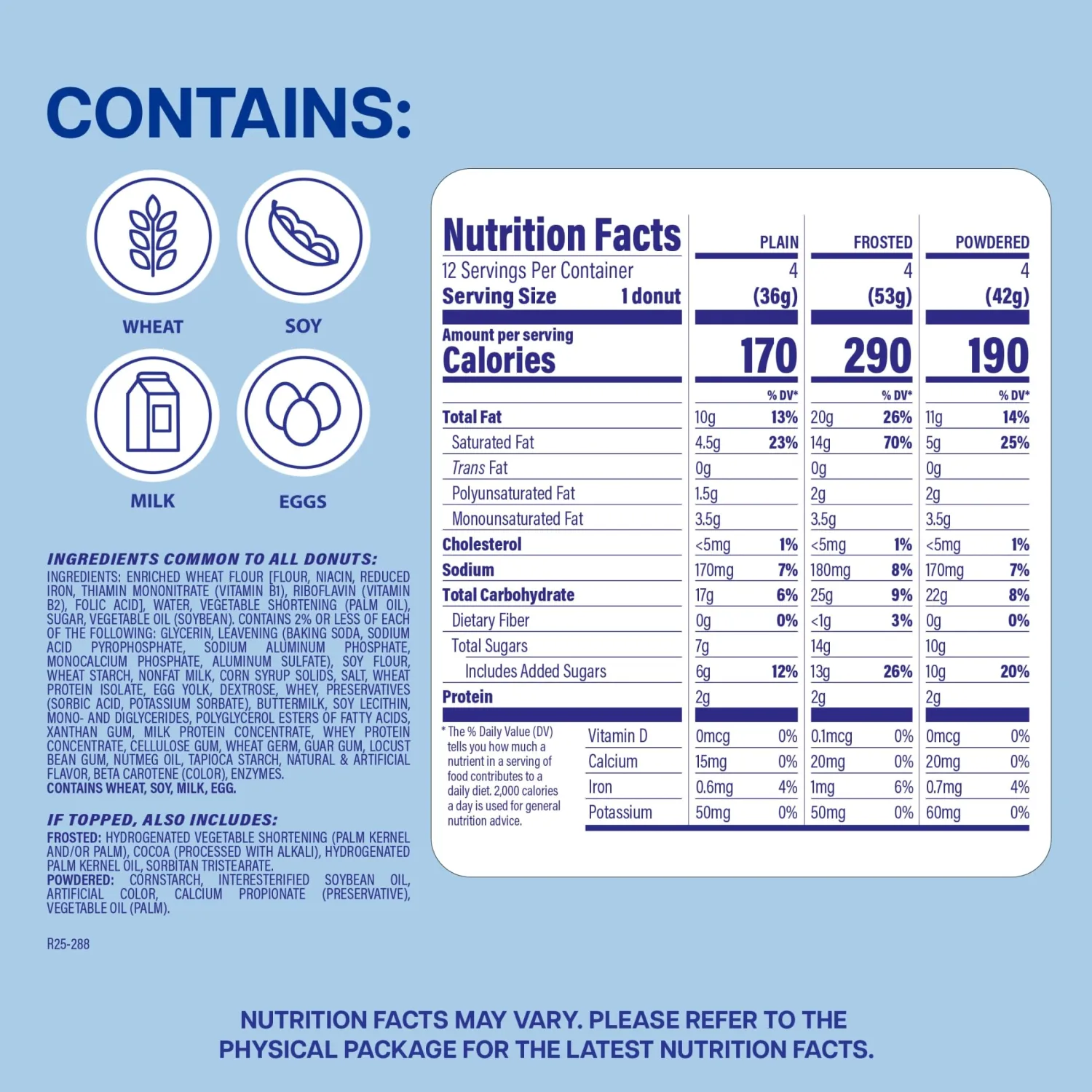 Entenmann's Soft’ees Assorted Donuts, 12 count, (1.54 oz each), Plain, Frosted, Powdered Donuts, 18.5 oz Variety Pack