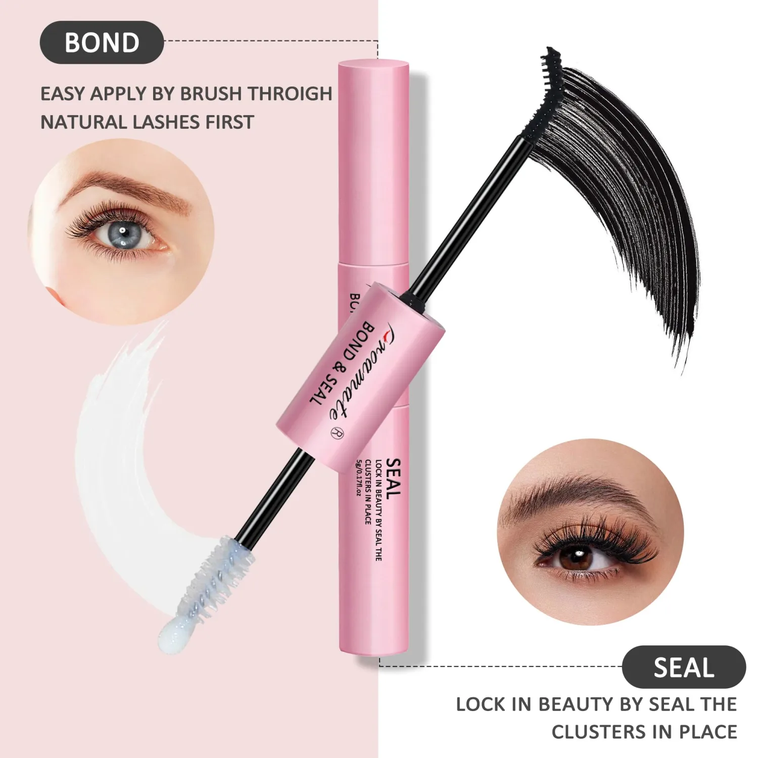 Eyelashes Glue Eyelash Bond and Seal Super Strong Hold Cluster Lash Adhesive Latex Free Waterproof Cluster Lash Glue for Eyelash Extension