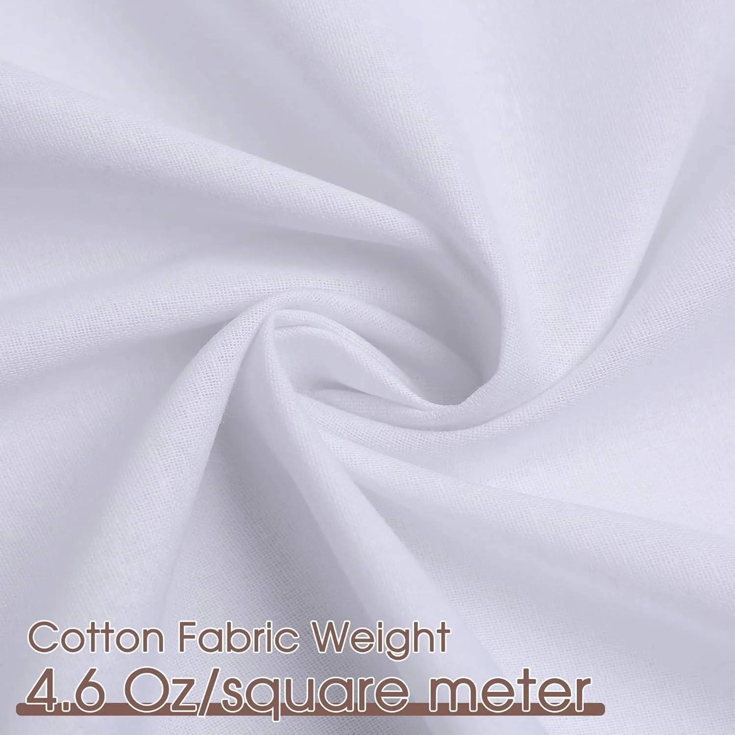 100% Cotton Muslin Fabric, 60 Inch X 1 Yard Bleached Muslin Linen Fabric by The Yard, Draping Fabrics Suitable for Sewing Embroidery, Crafts Material,Garments (White)