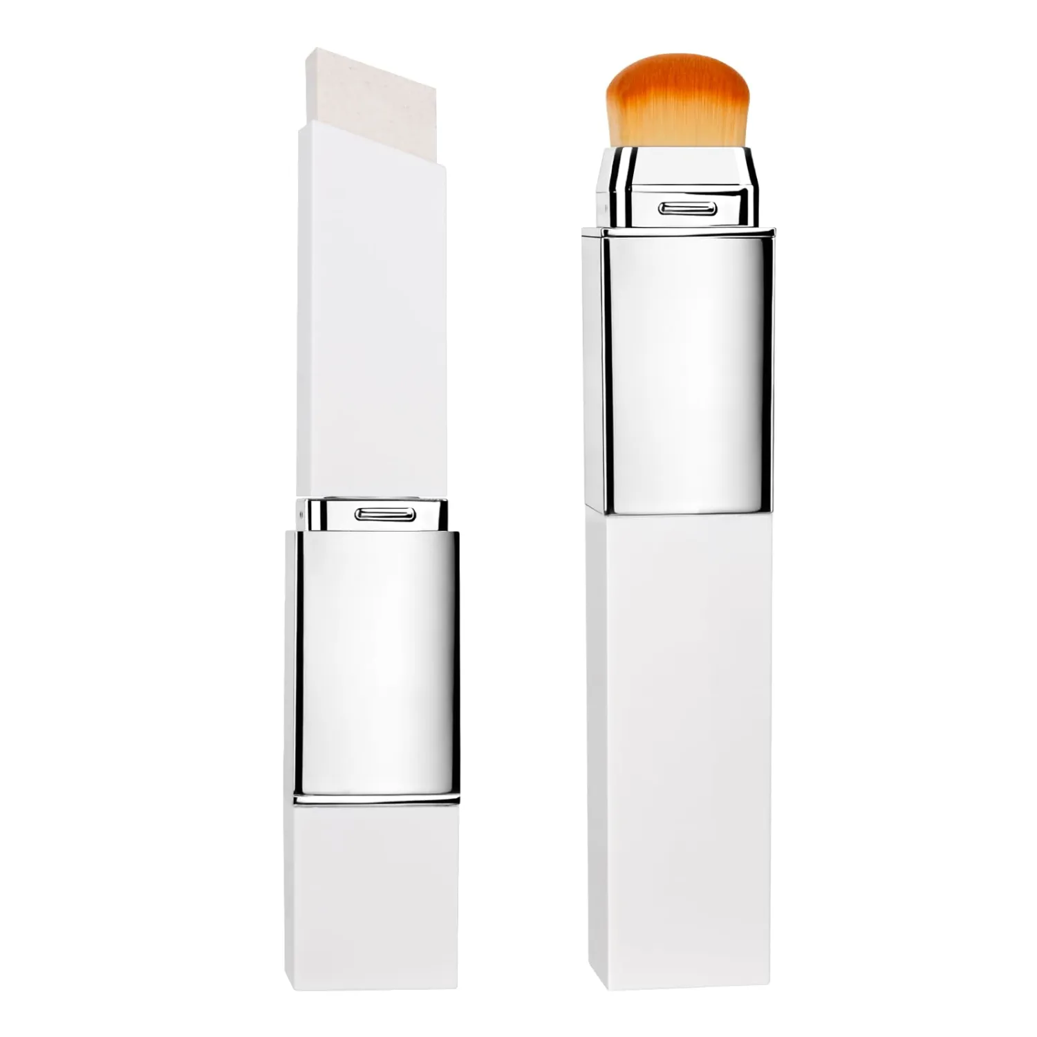 korean foundation stick with color-changing tone matching formula - lightweight cream foundation for natural finish, waterproof long-lasting face makeup with brush for all skin types (dark skin tone)