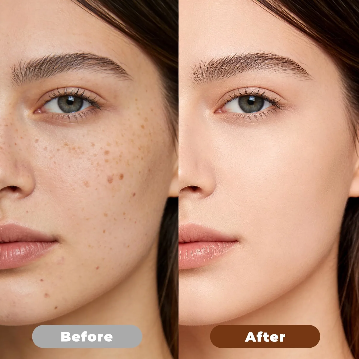 korean foundation stick with color-changing tone matching formula - lightweight cream foundation for natural finish, waterproof long-lasting face makeup with brush for all skin types (dark skin tone)