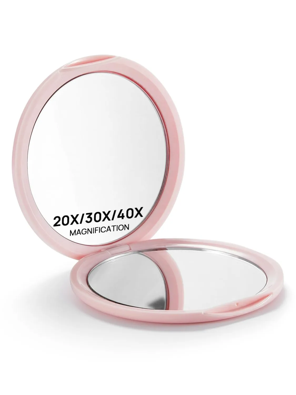 Macaki 1x/40x Compact Magnifying Mirror for Travel and Makeup, 3 in, Pink | Small Mirror for Purse, Portable Makeup Mirror, Dual-Sided Flip, Smooth Plastic & Glass,Purse Essentials