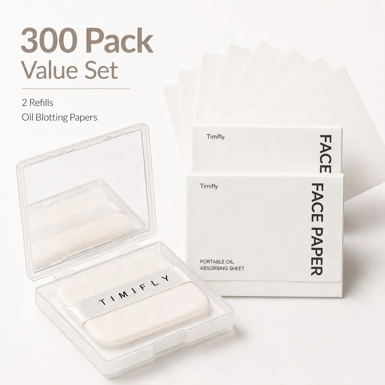 300PCS Oil blotting sheets for face,Papers with Mirror & Puff, gardenia | Face Oil blotting Sheets, Absorbs Excess Oil Instantly, Natural Oil Control Film,Oil Wipes For Face