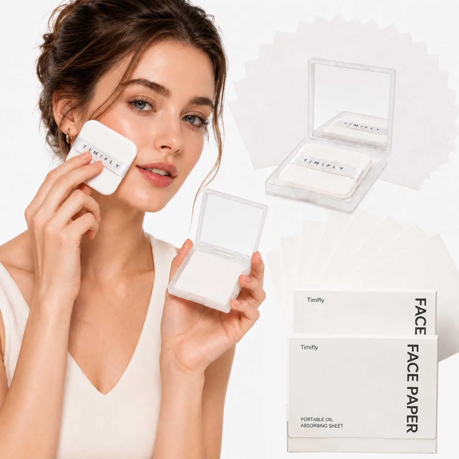300PCS Oil blotting sheets for face,Papers with Mirror & Puff, gardenia | Face Oil blotting Sheets, Absorbs Excess Oil Instantly, Natural Oil Control Film,Oil Wipes For Face