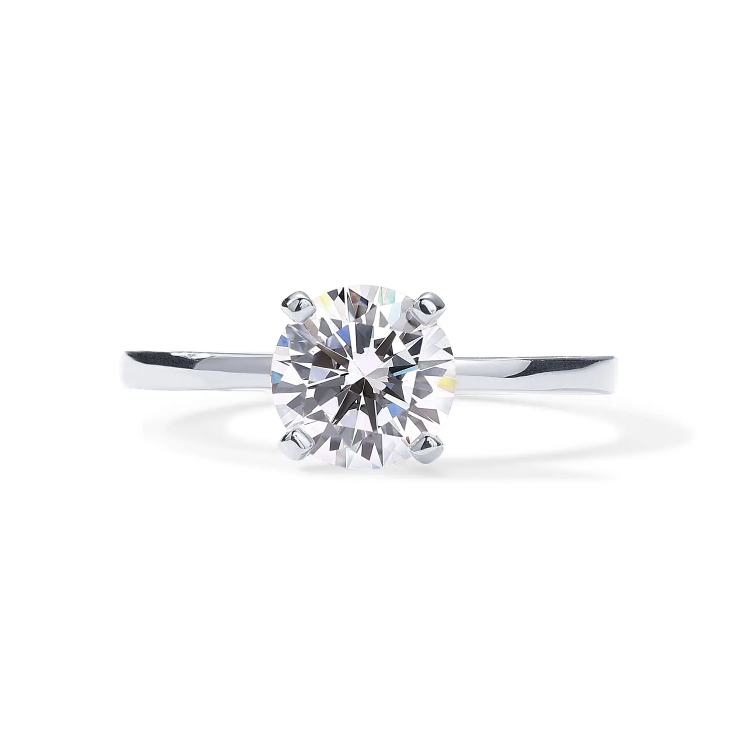 PAVOI 18K Sterling Silver Gold Round Cut Solitare 1.5 CT Moissanite Engagement Rings for Women - Moissanite Wedding Band for Women - Stone Promise Rings