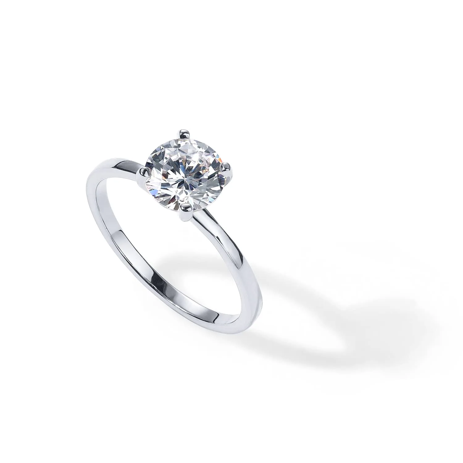 PAVOI 18K Sterling Silver Gold Round Cut Solitare 1.5 CT Moissanite Engagement Rings for Women - Moissanite Wedding Band for Women - Stone Promise Rings