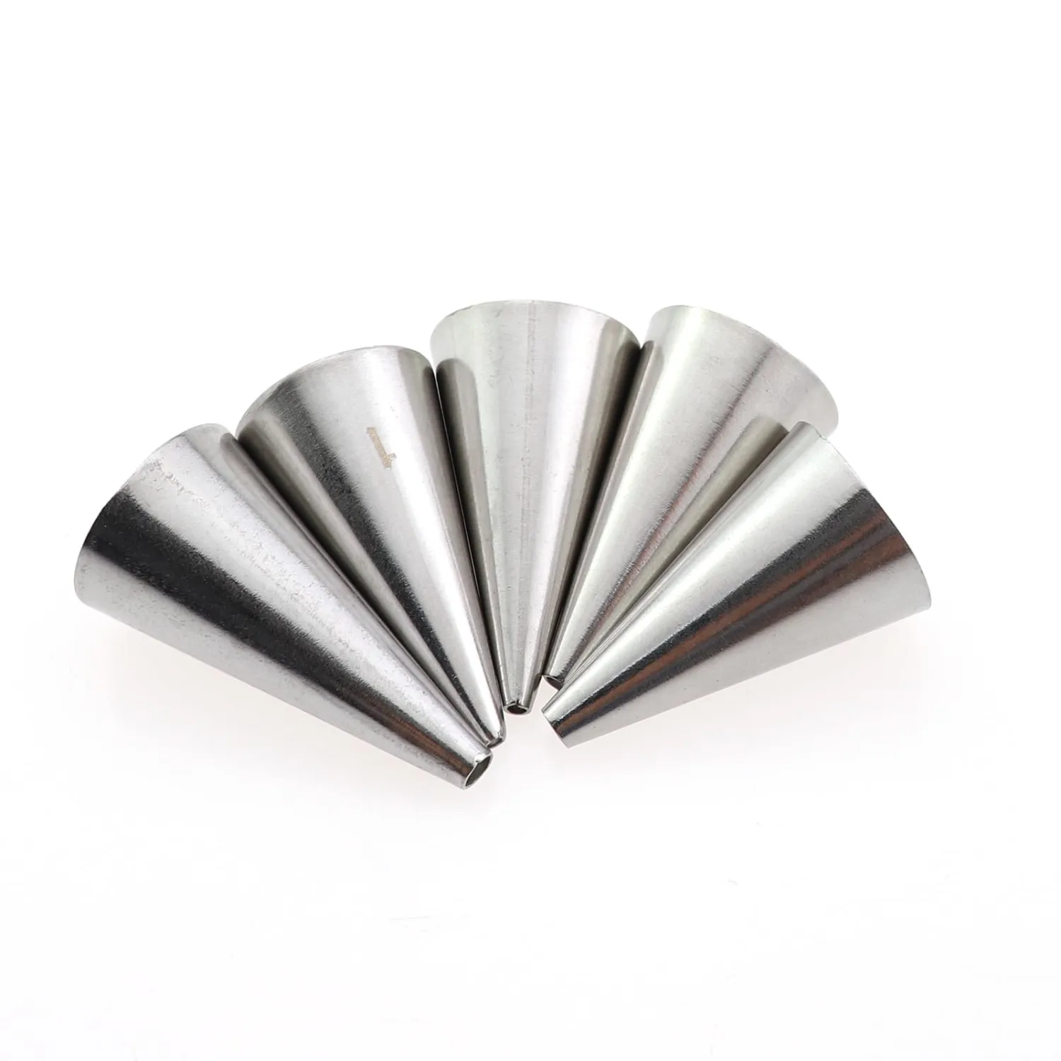 5PCS Round Mouth Fine Hole Laminating Nozzle Set - Stainless Steel Frosting Piping Nozzle - Cake Baking DIY Decorating Tools