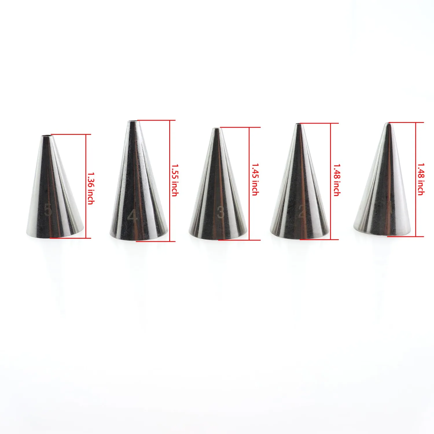 5PCS Round Mouth Fine Hole Laminating Nozzle Set - Stainless Steel Frosting Piping Nozzle - Cake Baking DIY Decorating Tools